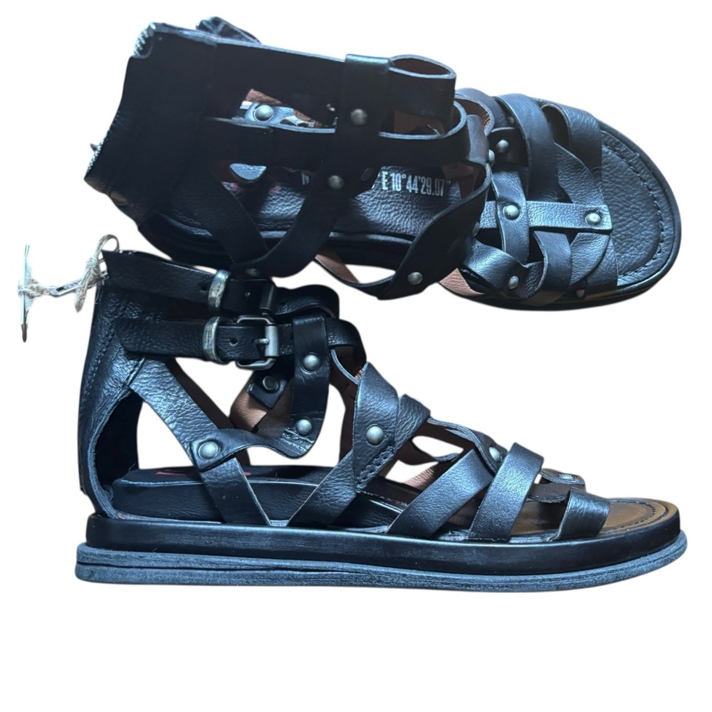 🔥🔥New! A.S.98 Black Leather Payne Sandals- Luxe and impossible to find!